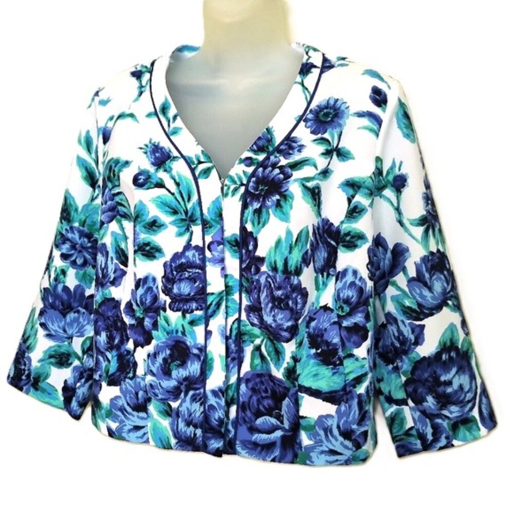 Light Floral Jacket by Roaman's Like New 14W